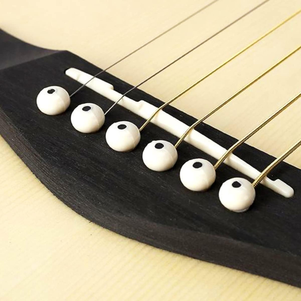 12 Pcs Guitar Bridge Pins Set with Puller, Saddle Nut & Pegs Replacement