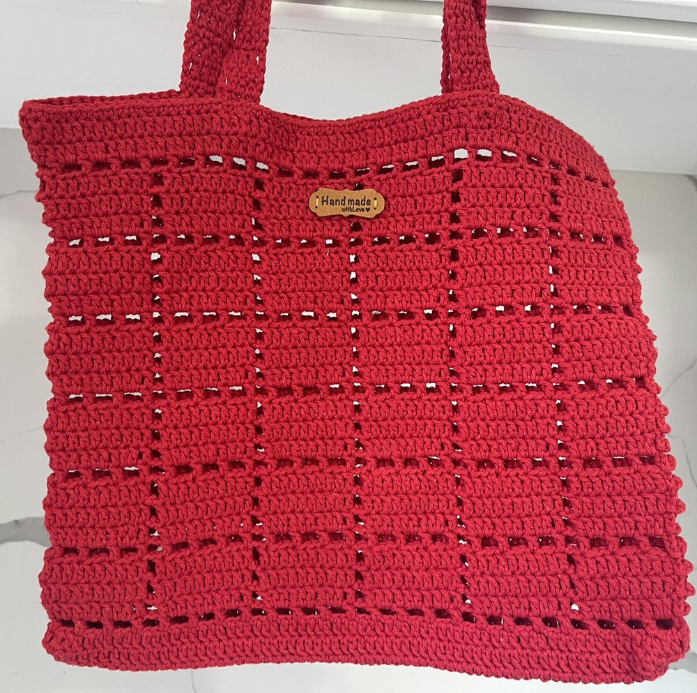 handmade knitted handbag 12.5"11.5"Unique Gift-