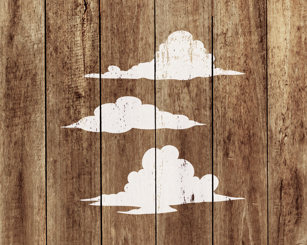 Clouds Stencil, Reusable Mylar Craft Stencil For Painting, 013