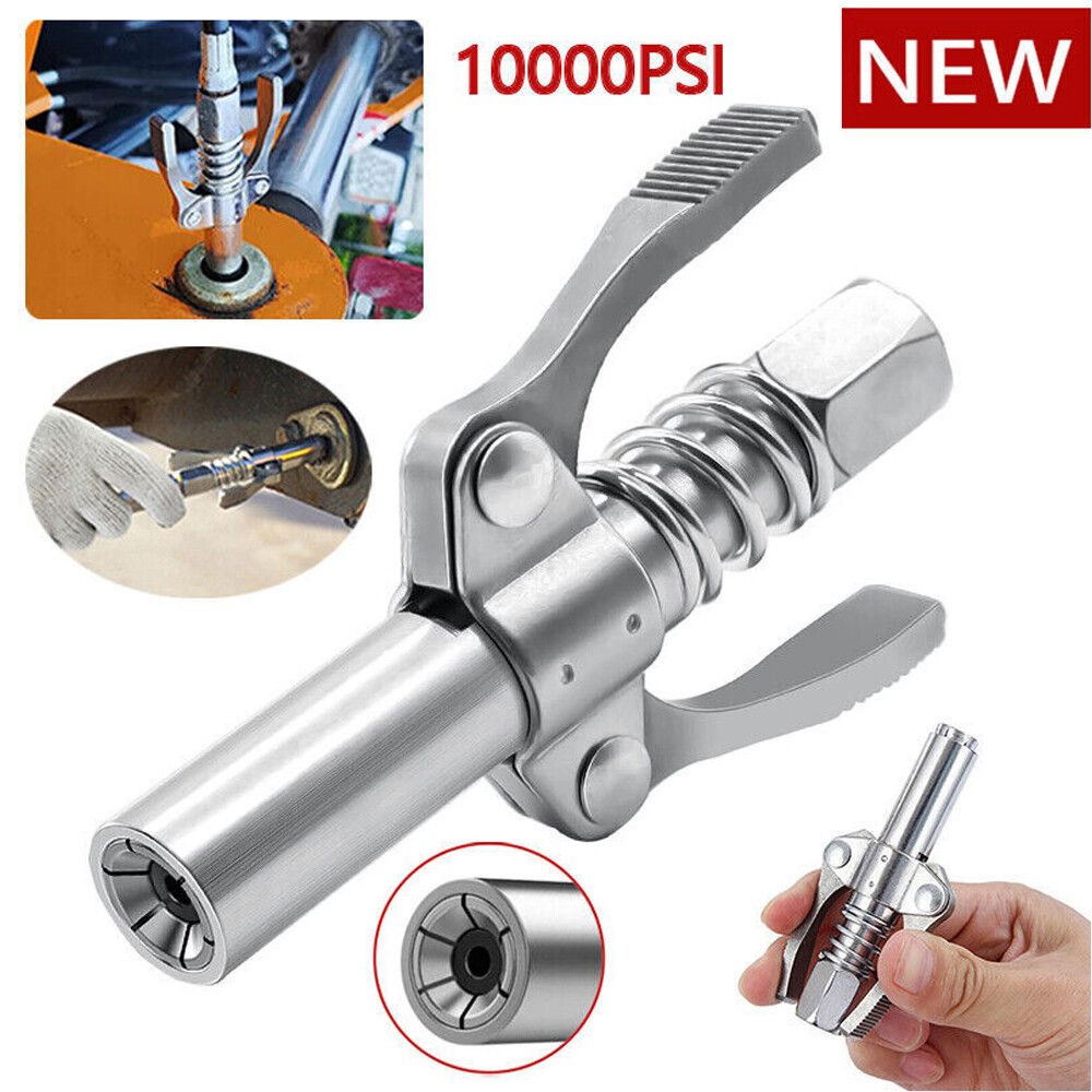 Quick Release High Pressure Grease Gun Coupler Coupling End Fittings+Adapter Kit