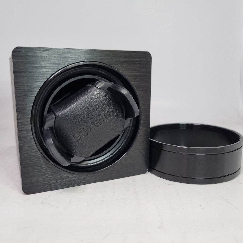 Dukwin Single Automatic Watch Winder Display Storage Case Vegan Leather Black
