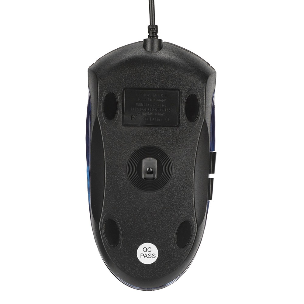 Wired Mouse Blue Backlit Type C Ergonomic Multimedia Keys Adjustable DPI Gaming