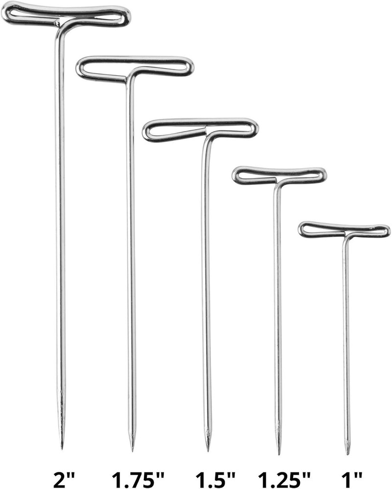 Durable T-Pins Box: 220 Count with Assorted Sizes for Crafting & Office Use