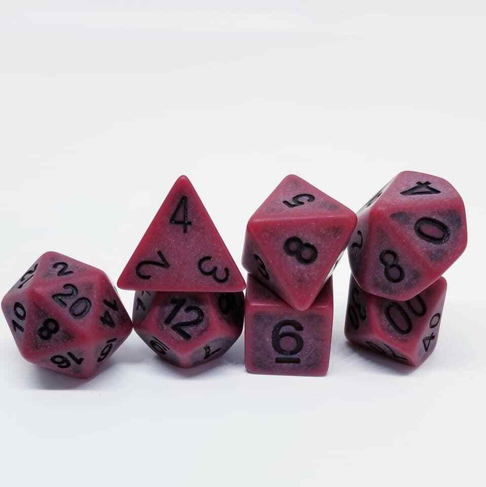 Fighter Red 7 Die RPG Set Polyhedral DND Dungeons Dragons Pathfinder