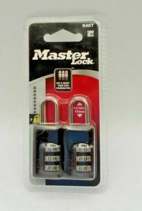 Master Lock-Set Your Combination-Level 2- 646T-2 Padlocks Pack
