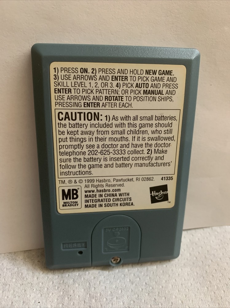 Electronic Handheld Battleship Game By Hasbro 1999 Works!!