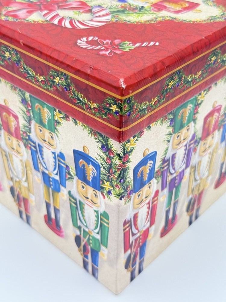 Nutcracker 3-Piece Decorative Nesting Storage Boxes Set w/ Trays Christmas