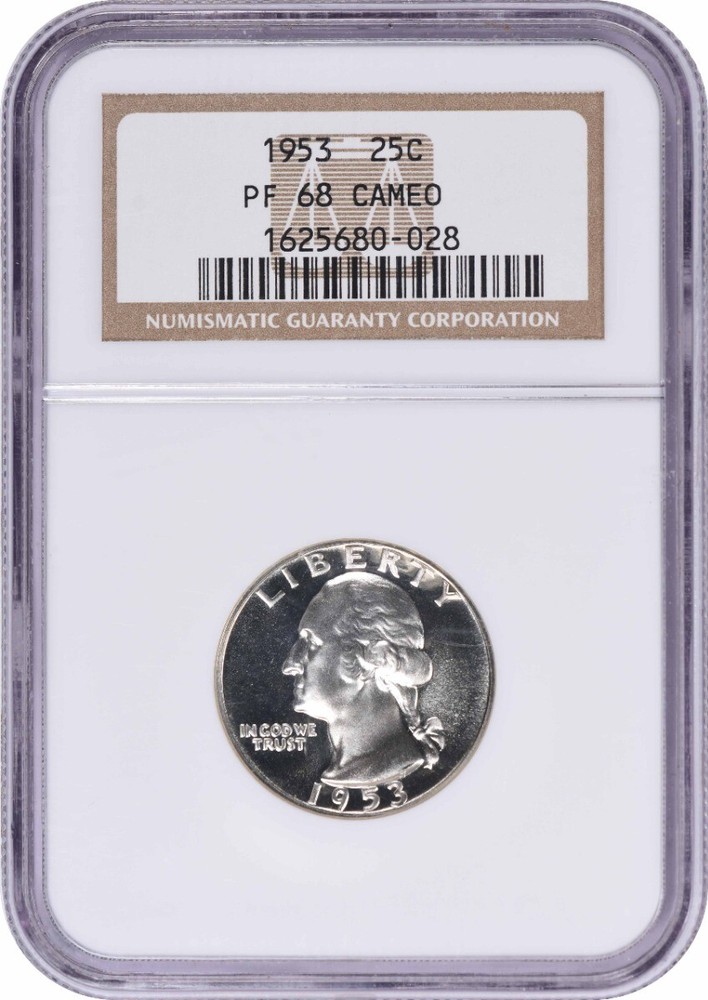 1953 Washington Silver Quarter PR68CAM NGC