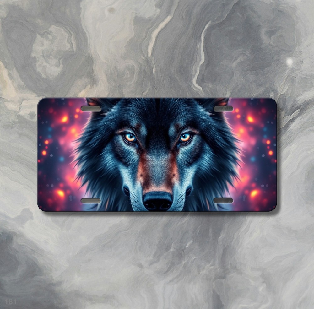 Powerful Wolf License Plate Custom Car Tag Gift Idea
