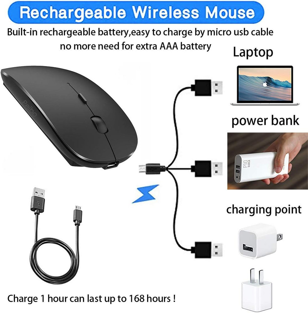Bluetooth Wireless Mouse for Laptop Mac Macbook Ipad Macbook Air Macbook Pro Pc