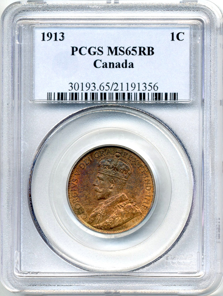 1913 Canada Large Cent - GEM Uncirculated, PCGS MS65 RB