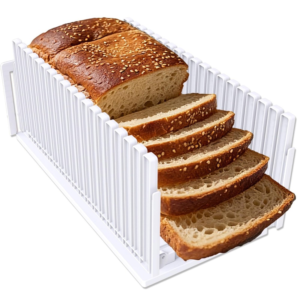Bread Slicer,Adjustable Thickness And Width Guide Bread Slicer, Foldable and ...