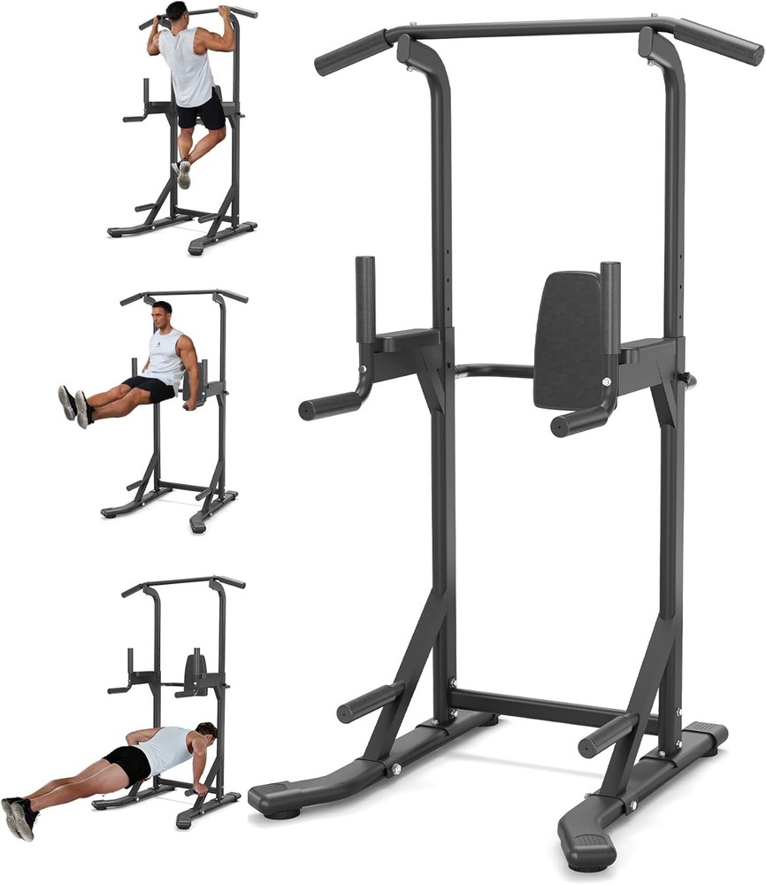 Freestanding Pull Up & Dip Station, 450LB Capacity Power Tower Strength Training