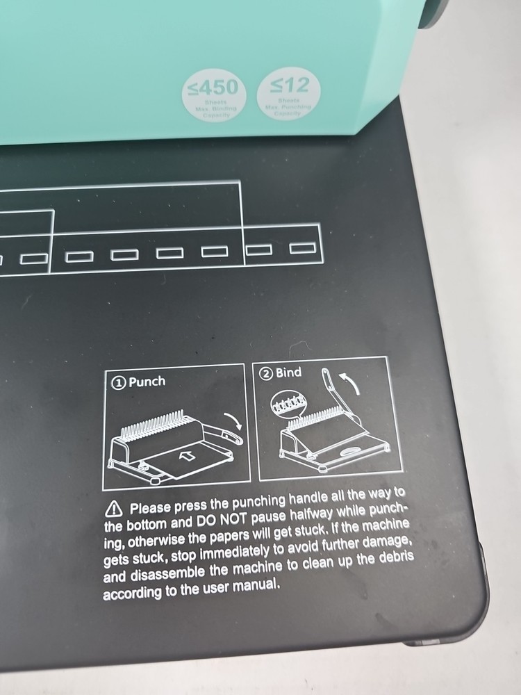 Offnova, Binding Machine, 21-Hole 450 Sheets Paper Comb Punch Binder Machine
