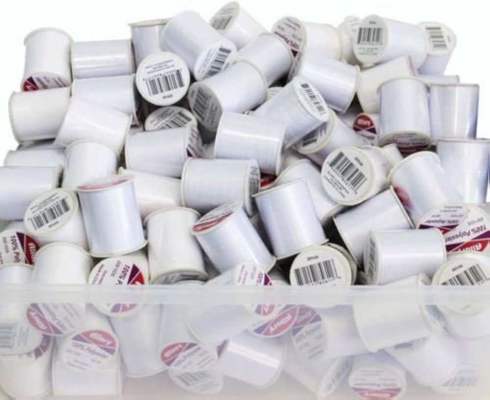 24 Pack Bulk Buy 100% Polyester 200 Yds Sewing Threads (White)