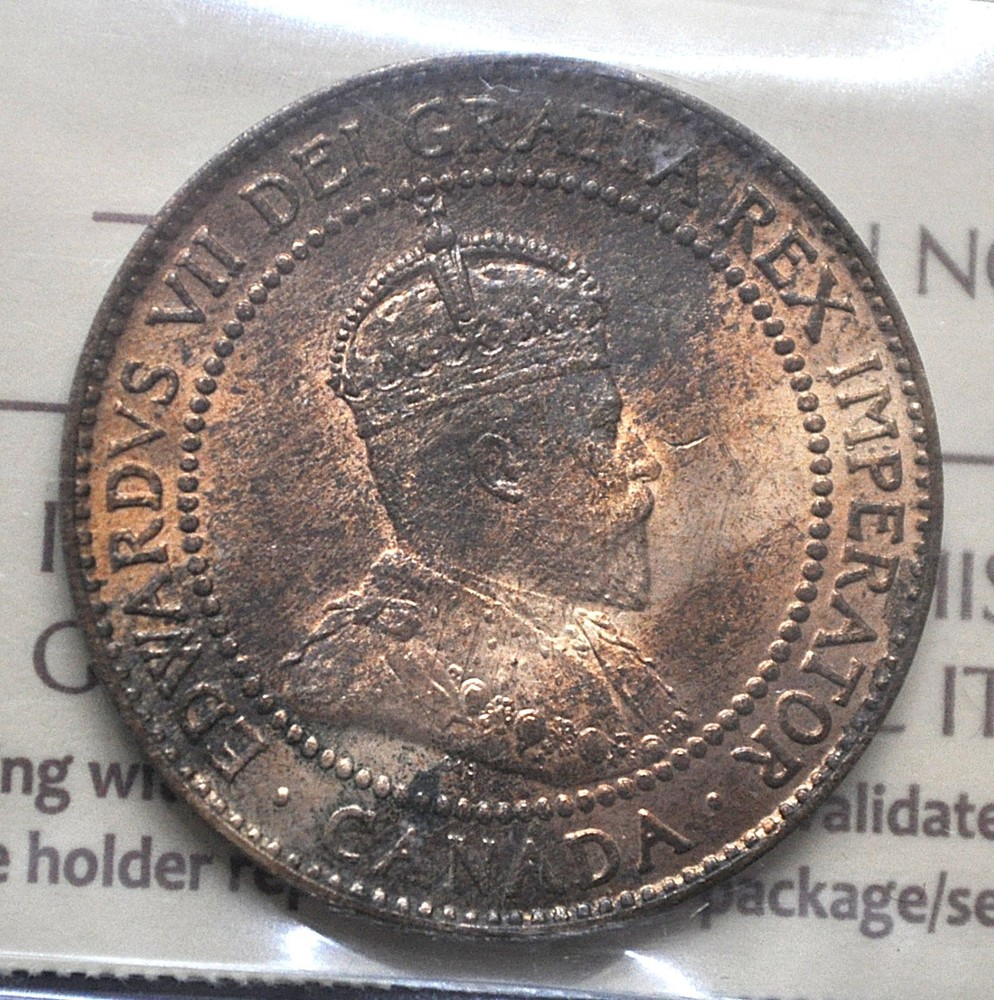 1910 Canada One Cent ICCS graded MS-63 rb