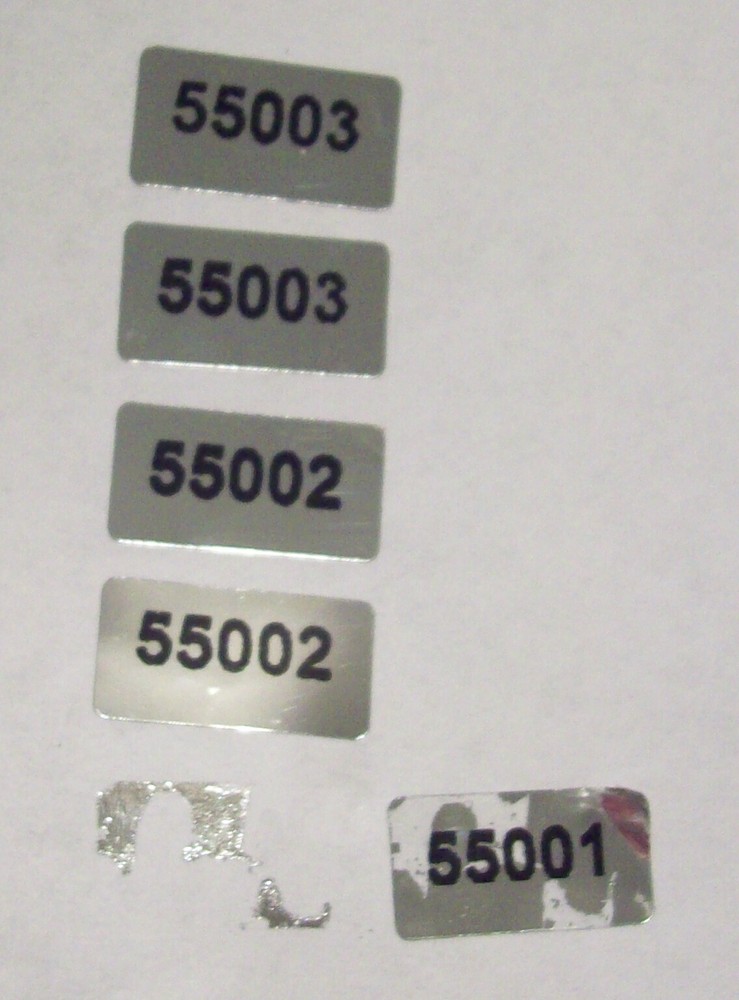 200 to 1000 Tiny Silver Matched Number Adhesive Label Sticker Seals