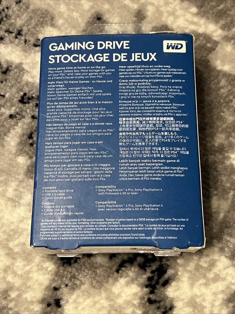 WD 2TB Gaming Drive Portable Storage