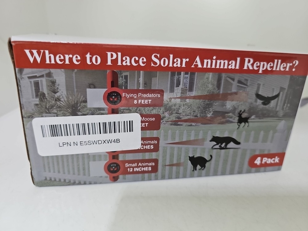 Solar Nocturnal Animal Repeller Predator Control Light Repellent Devices (3 Pack