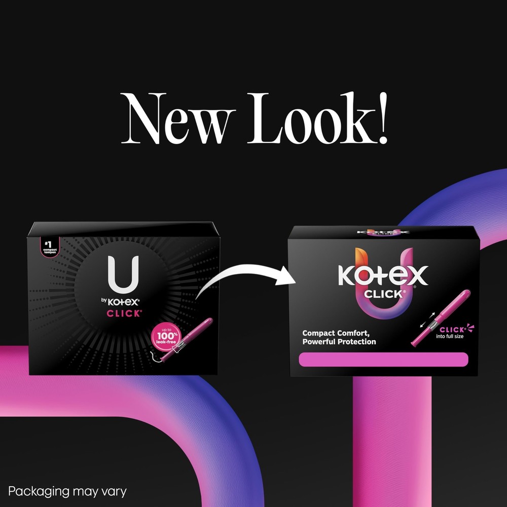 U by Tampons, Click Compact, Super Plus Absorbency, Unscented, 45 Count
