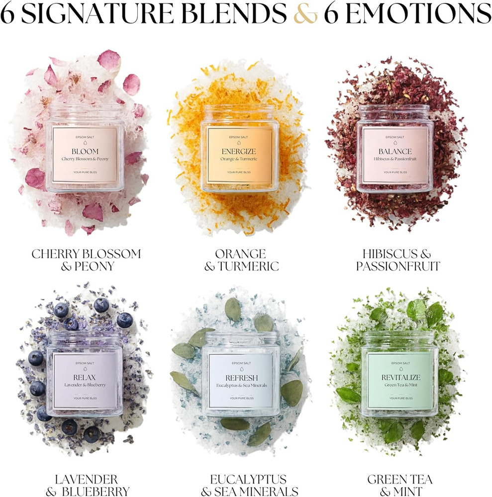 Epsom Salt Bath Gift Set – 6 Aromatherapy Blends with Essential Oils – Bath & Bo