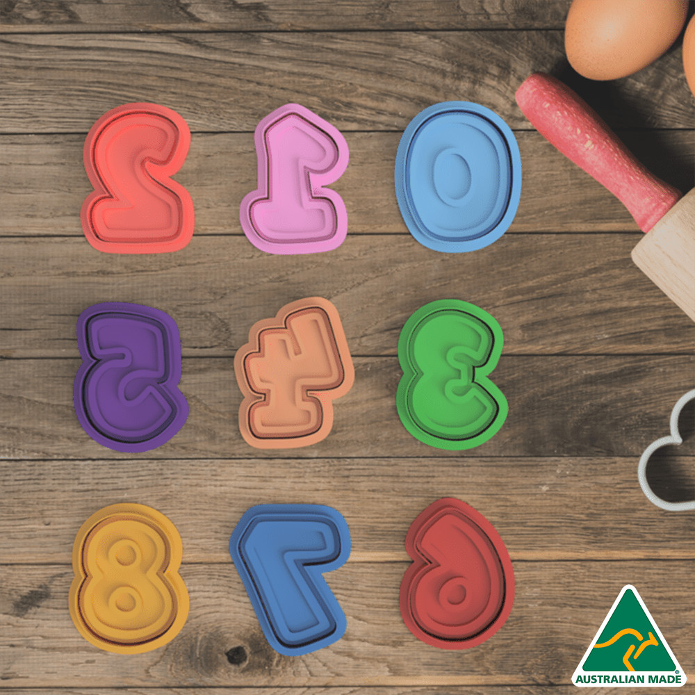 0-8 Basic Number Set Cookie Cutter/Embosser Stamps