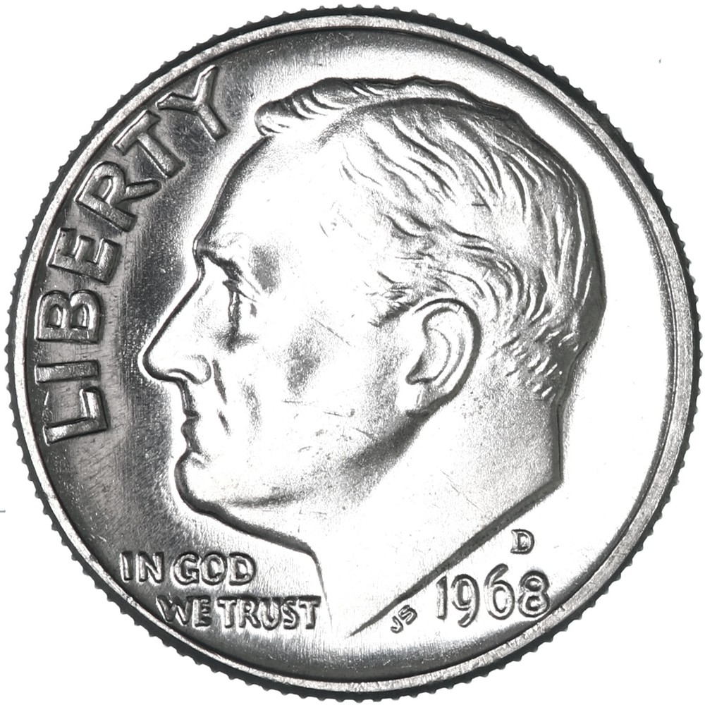 1968 D Roosevelt Dime BU US Coin