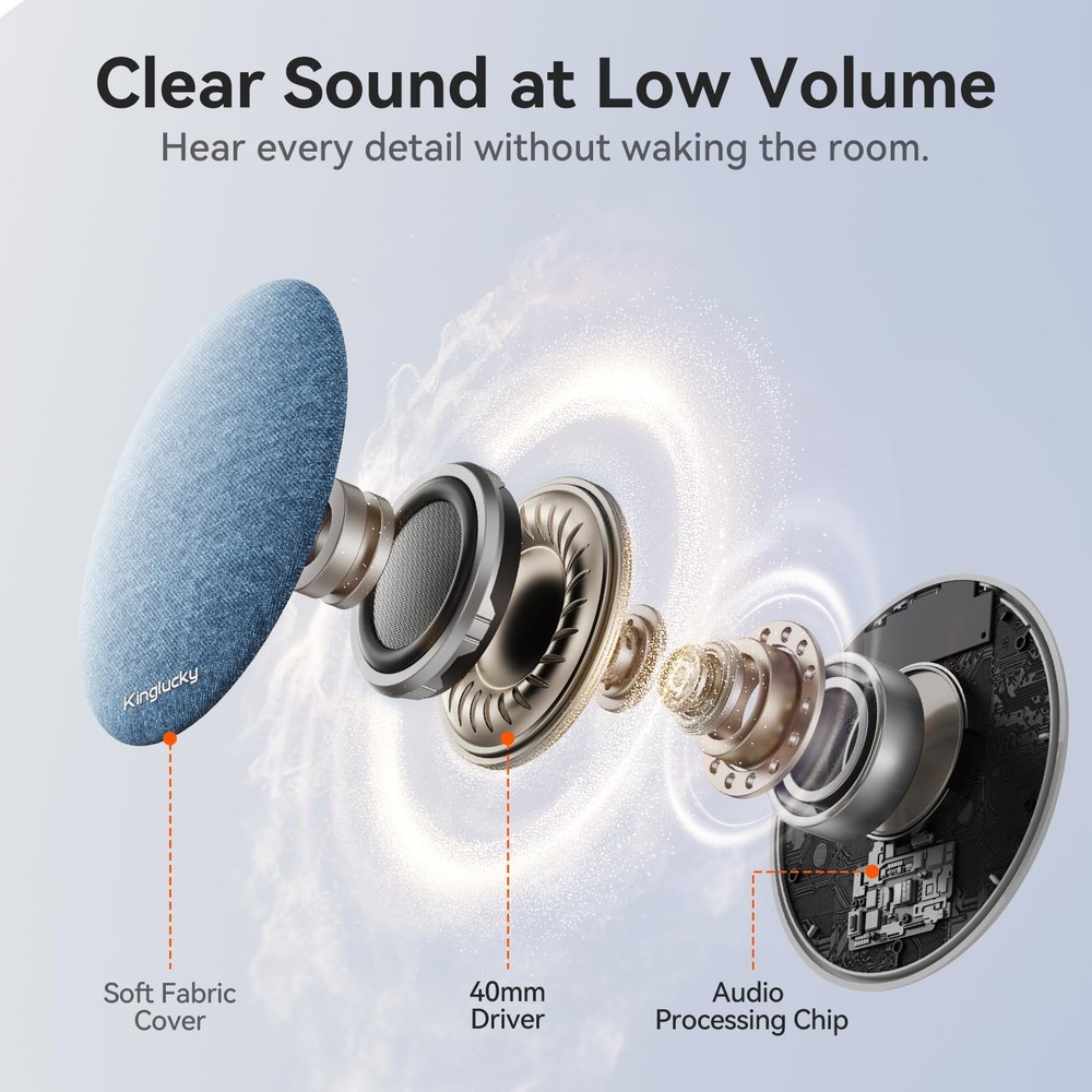Pillow Speaker for Sleeping, Mini Bluetooth Speaker Under Pillow with Built-i...