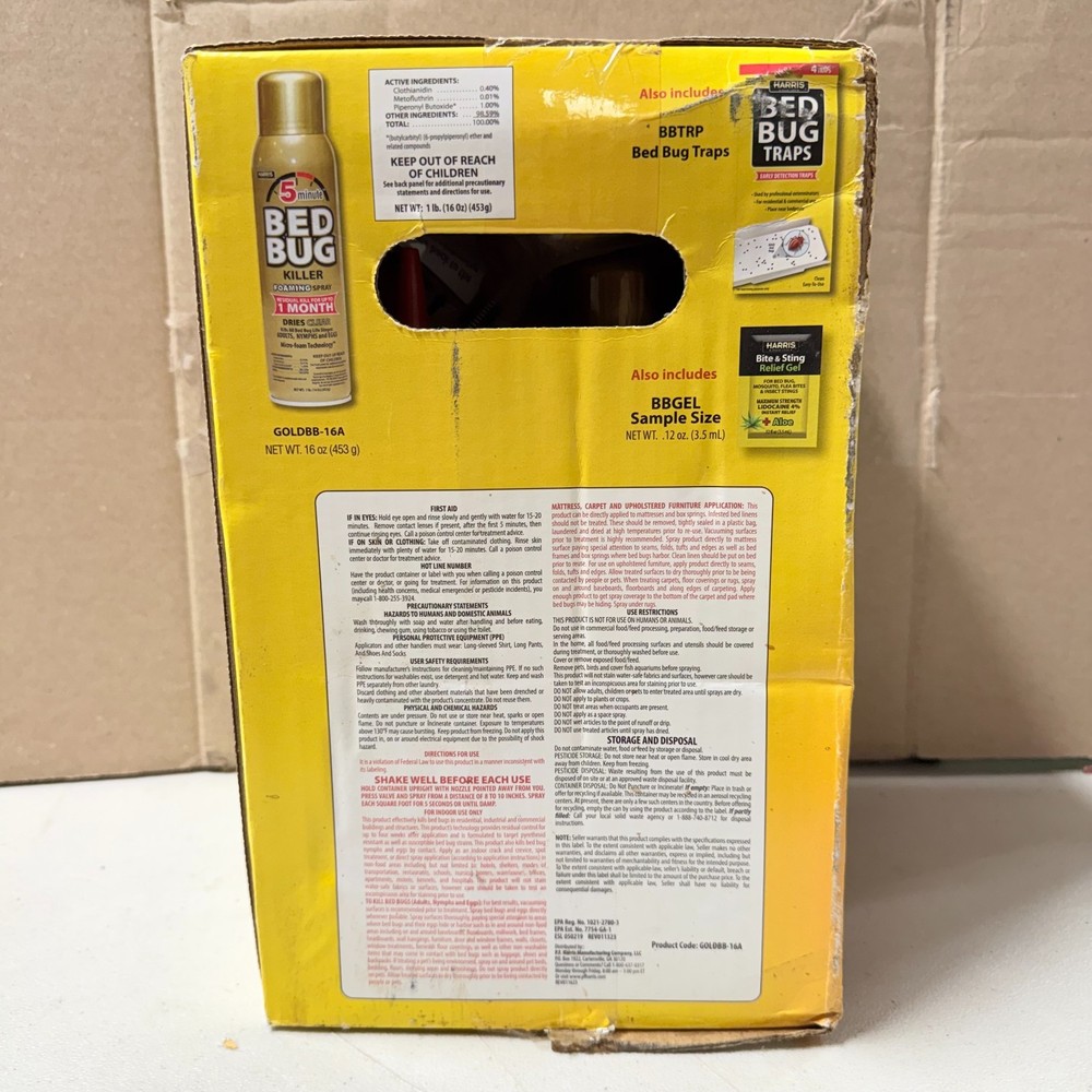 HARRIS BED BUG KILLER KIT COMPLETE NEW kills Bugs And Eggs