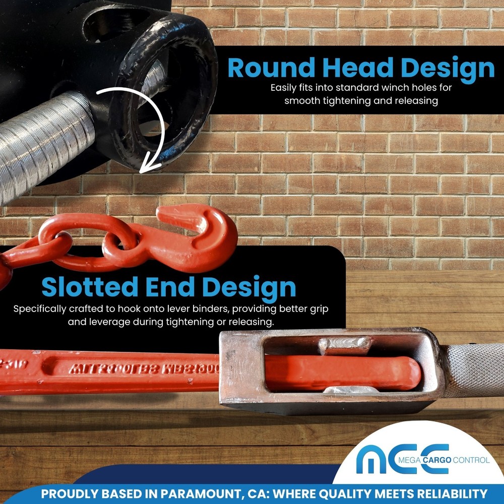 2 Pack Chrome 35" Combination Winch Bar for Flatbed Trailer Tie Down Strap