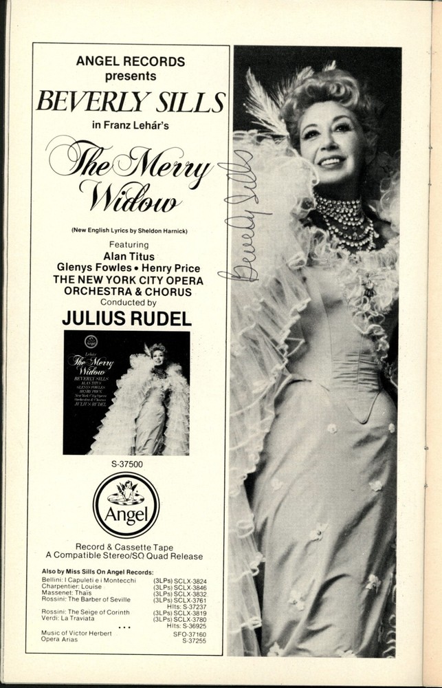 New York City Opera Autographed Program - The Merry Widow