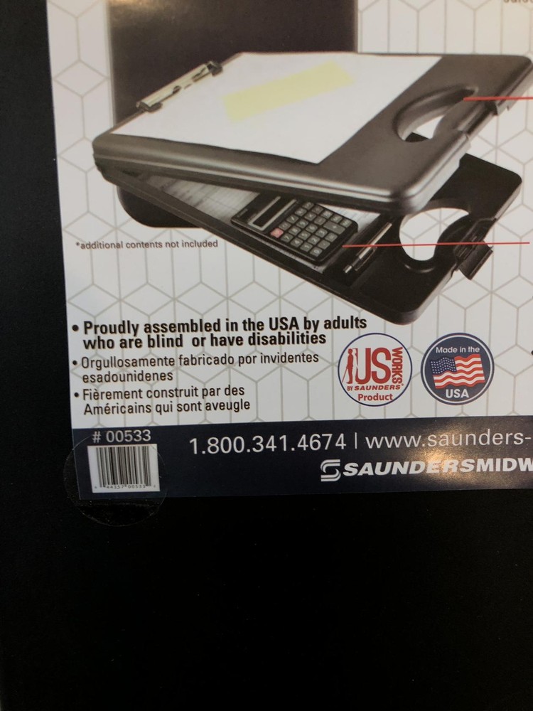 Saunders DeskMate II Plastic Storage Clipboard Black 10 x 16