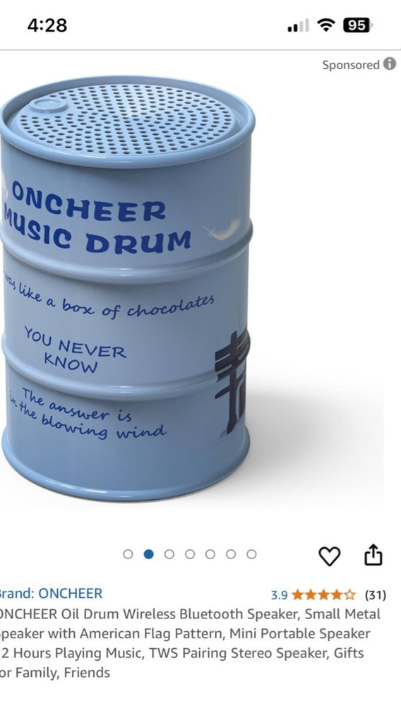 Oncheer oil drum wireless bluetooth speaker