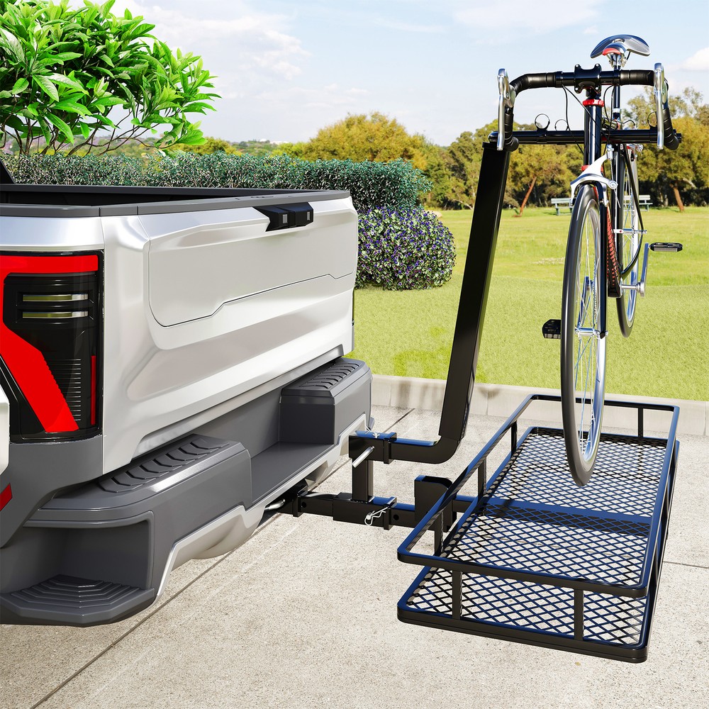 Dual Hitch Receiver 2" Trailer Double Post Extension Riser Adapter Extender