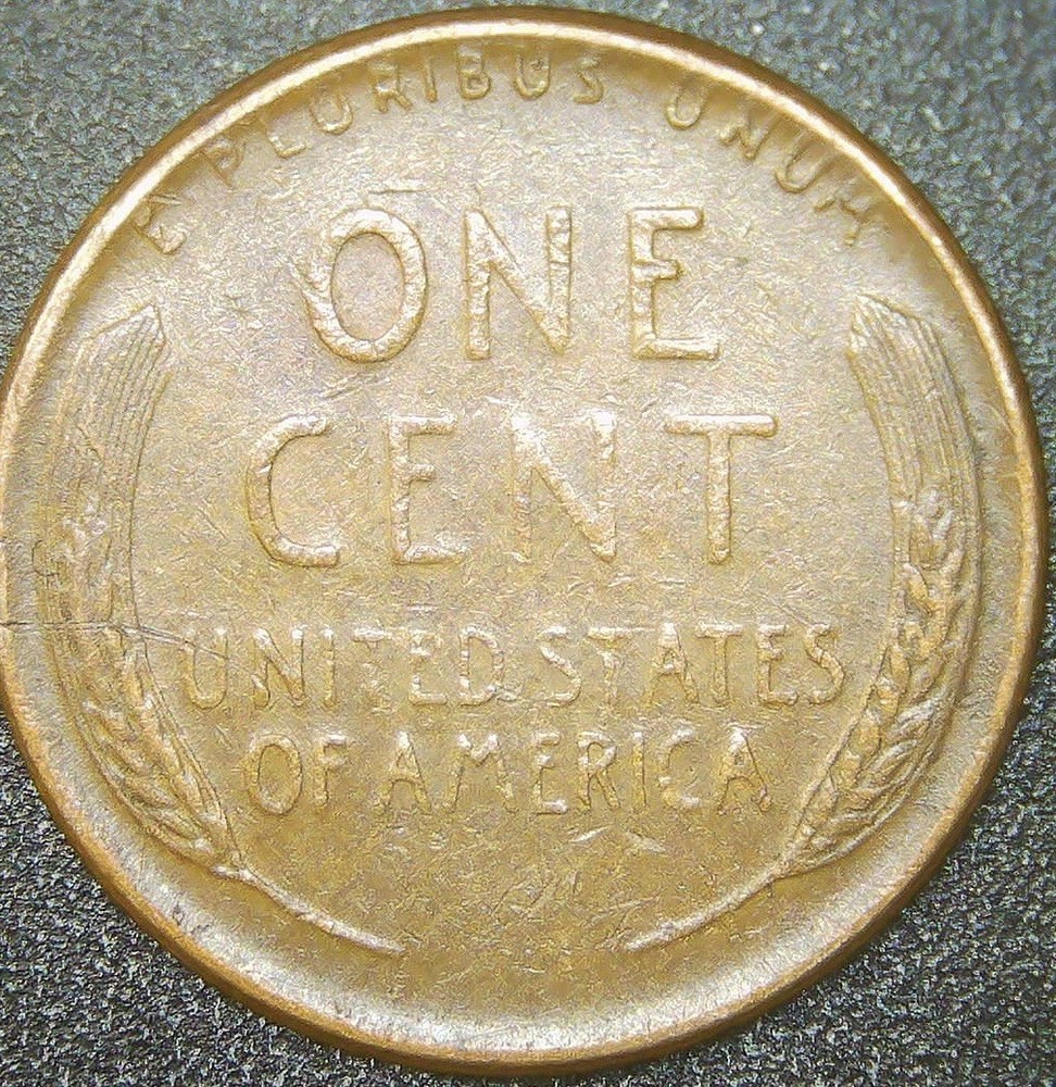1957 P Lincoln Wheat Cent,"Filled B" Die Chip error