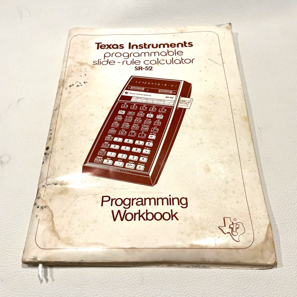 Texas Instruments SR-52 Slide Rule Calculator Program Workbook '76 &Promo Flyer