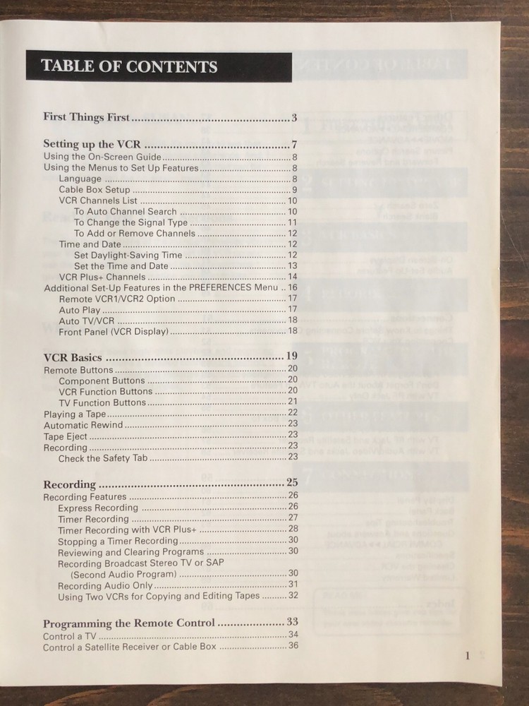 GE - VG4267 VCR User's Guide Manual (1997)
