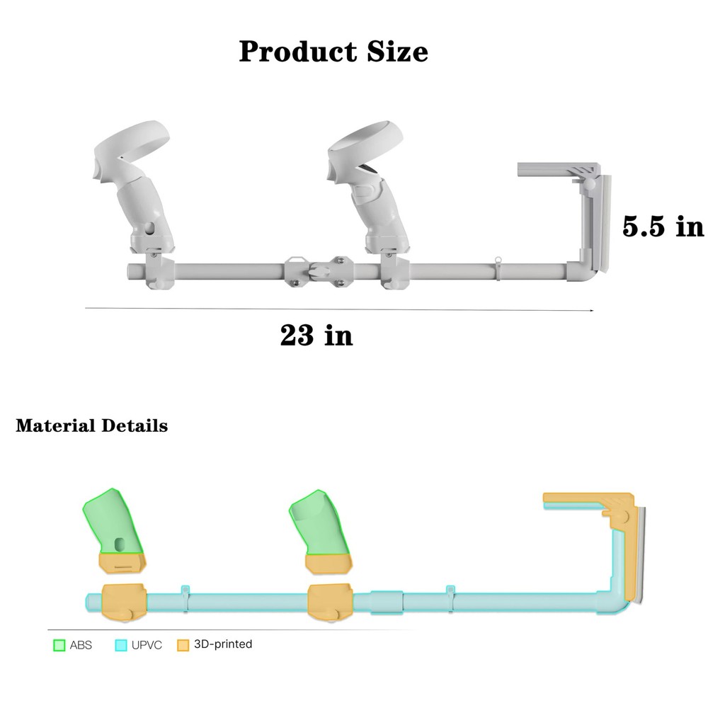 VR Stock with Oculus Quest 2 Controller Accessories, Gunstock Adapter & Strap