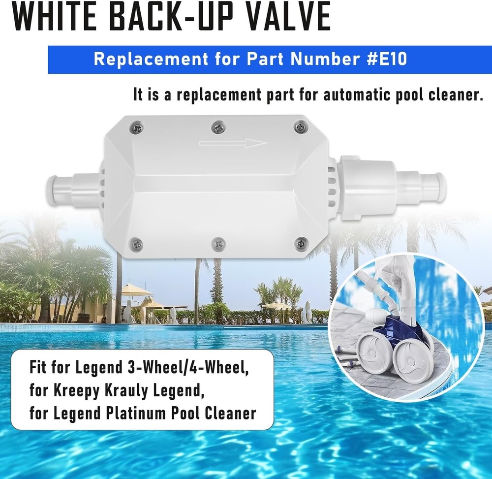 E10 White Back-Up Valve Replacement Replace for Pentair Automatic Pool Cleaner