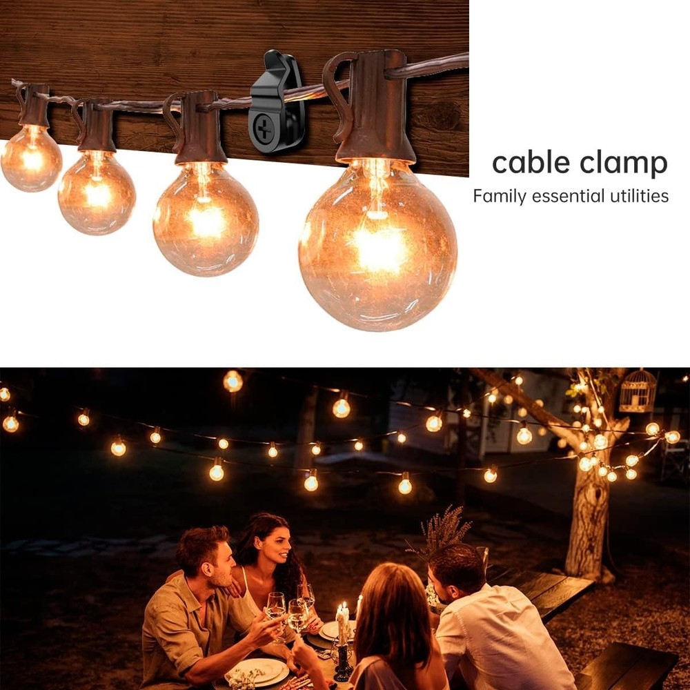 String Light Hooks Small Black 50 Pack Wall Mount Fairy Light Clips Rustproof