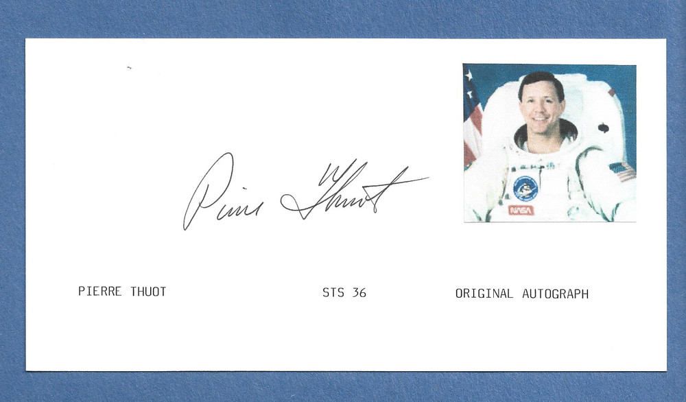 PIERRE THUOT SHUTTLE STS-36   SIGNED  SPACE CARD