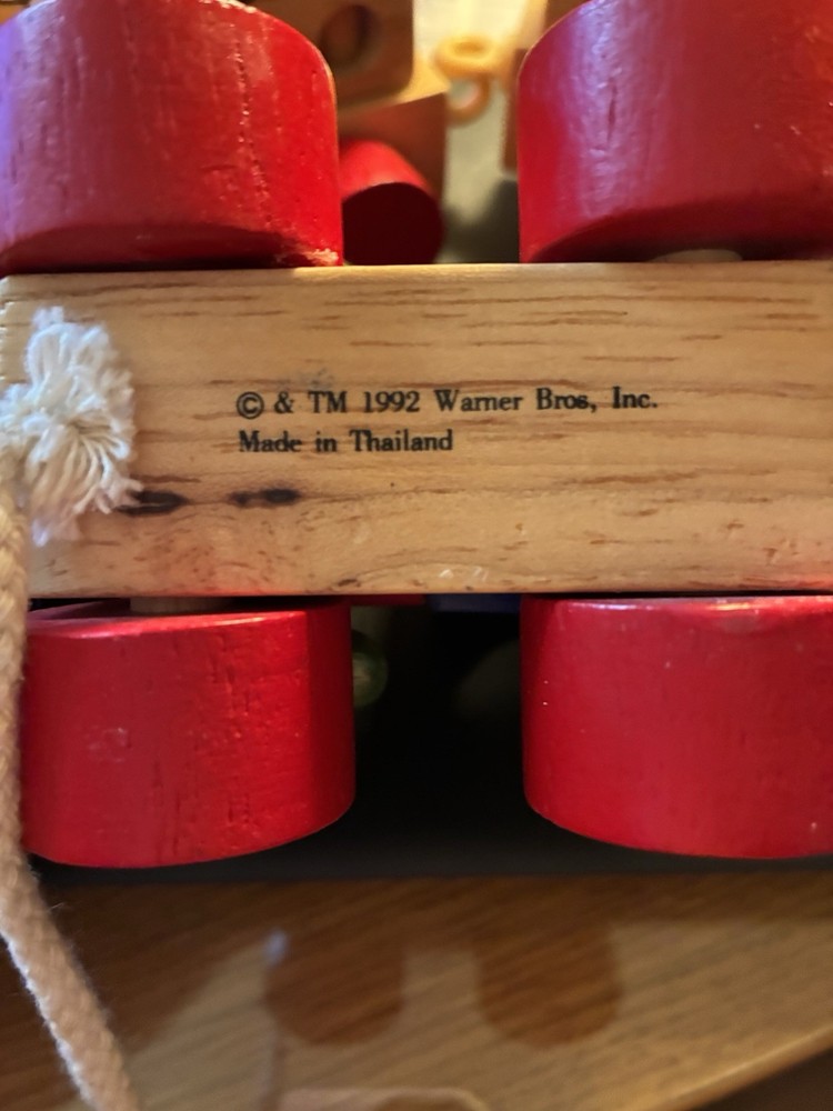 Vintage Warner Bros. Block Train Pull Along