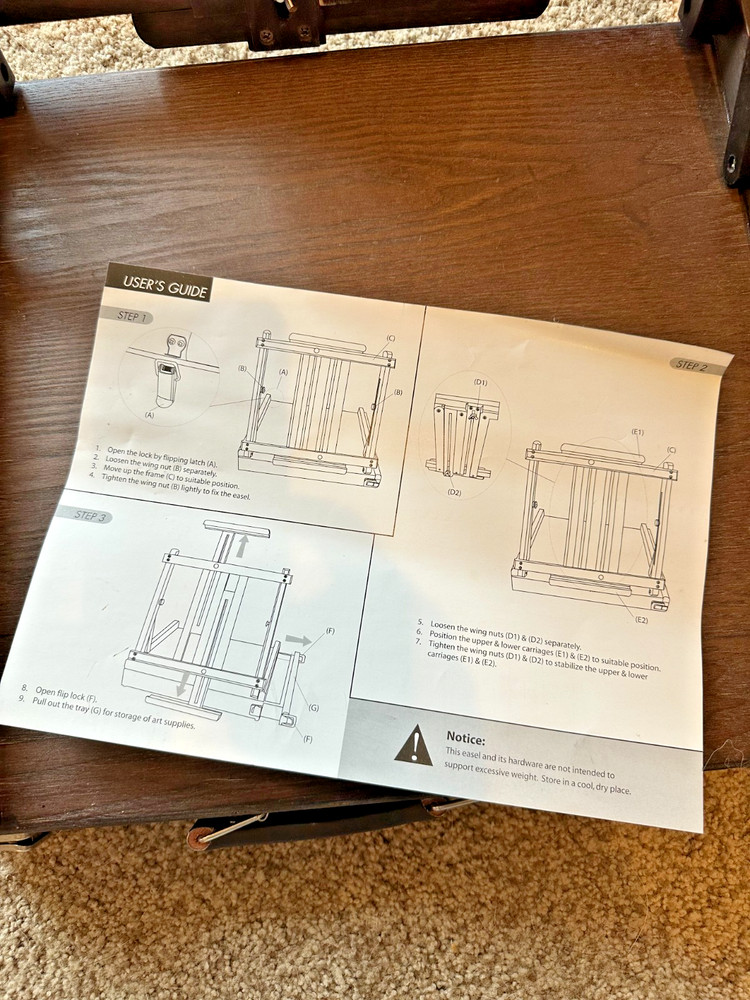Deluxe Adjustable Box Table Easel Artist’s Loft - Handled Easel, NICE, in Box