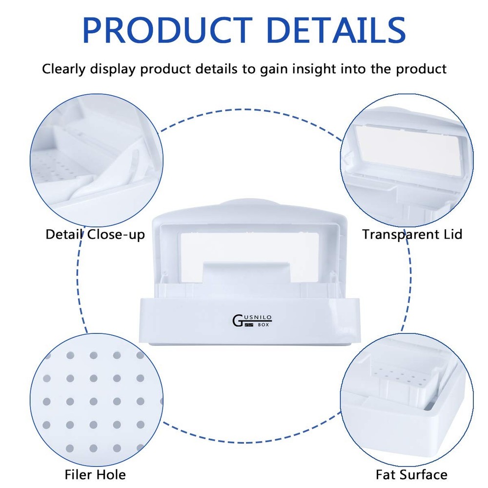 Sanitizing Tray - Disinfectant Container Nail Tool Sterilizer Box Plastic San...
