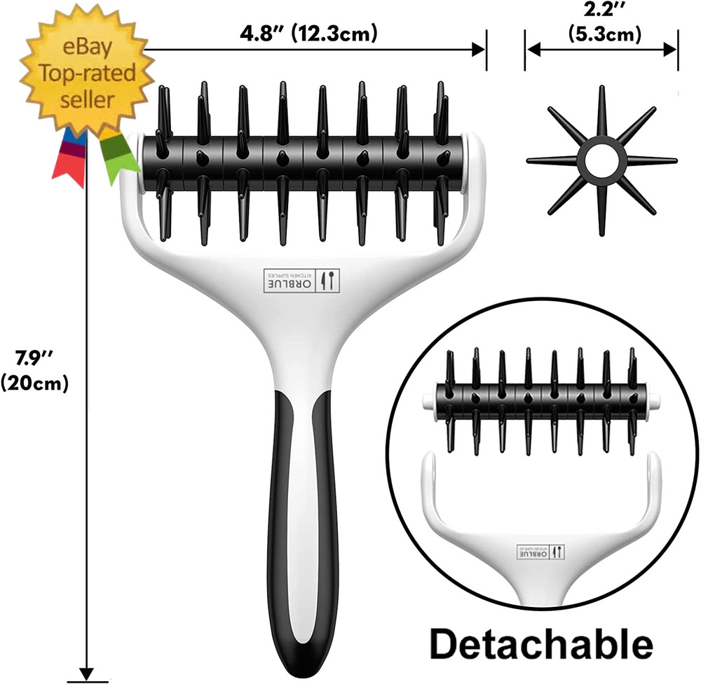 Pizza Dough Docker Pastry Roller with Spikes, Pizza Docking Tool for Home & Comm