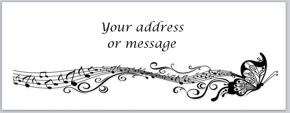 30 Personalized Address Labels Music Notes (BO 761)