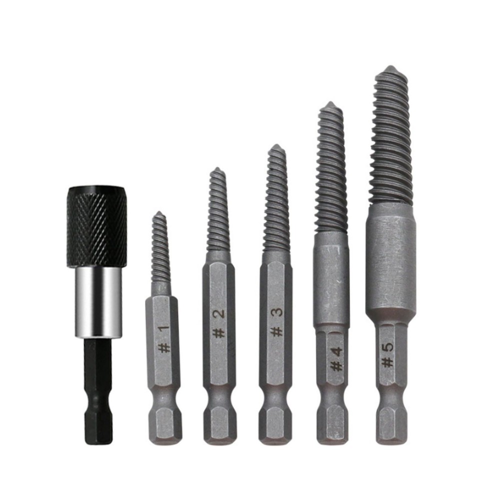 6* Stud Screw Extractor Remover Kit includes 5 different-sized headless screws