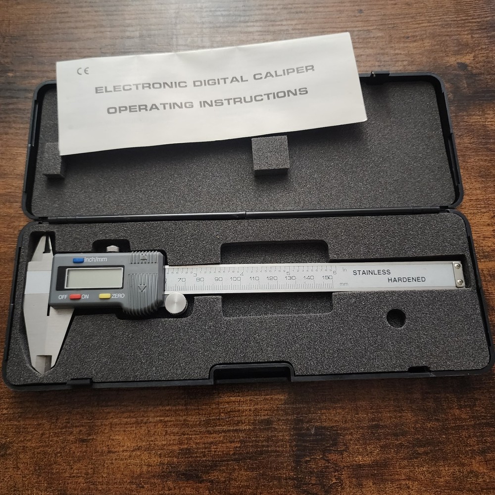 Electronic Digital Caliper 0-150 mm w/Large LED Screen With Case Stone Measuring