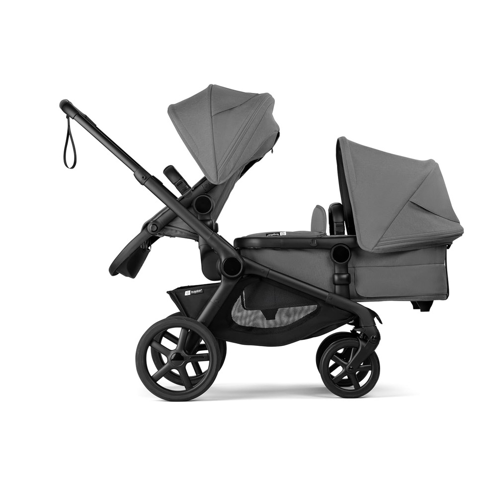 Kangaroo Double Stroller Seat - Moon Grey | Reversible & Adjustable Features