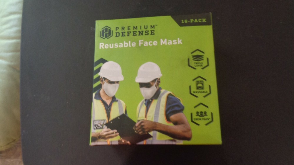 PREMIUM DEFENSE REUSABLE FACE MSK 16 PACK WASHABLE TRIPLE  WHITE